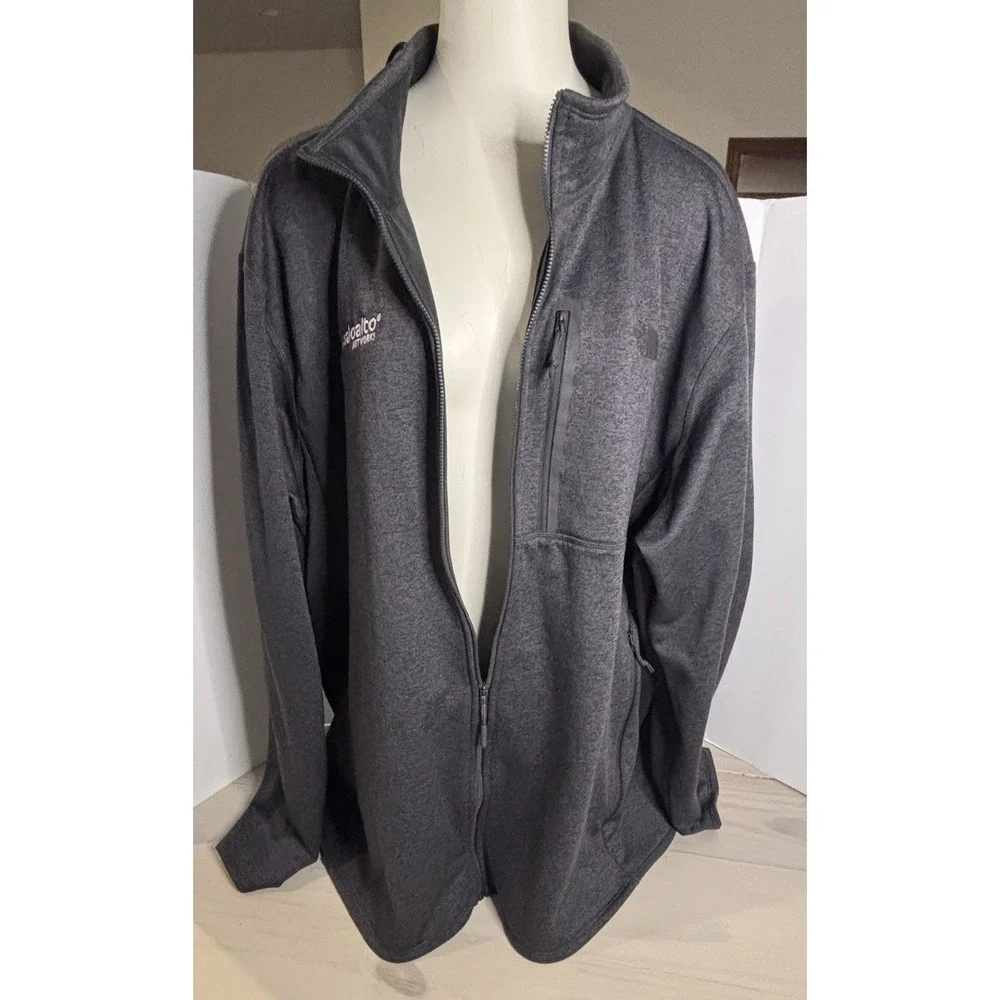The North Face Jacket Mens 3XL Gray Softshell Full Zip Fleece Lined Outdoor Logo